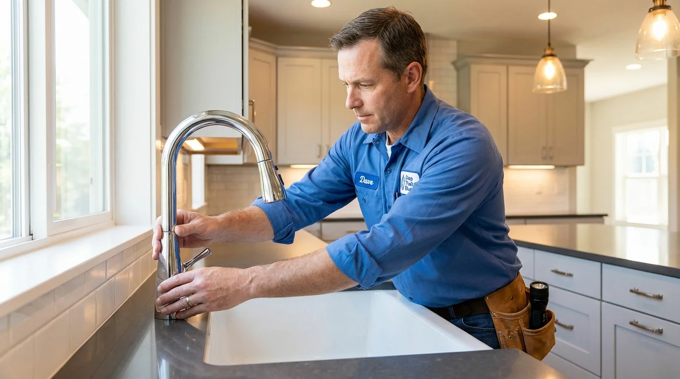 Kitchen faucet installation by Johns Plumbing LLC in Mountville