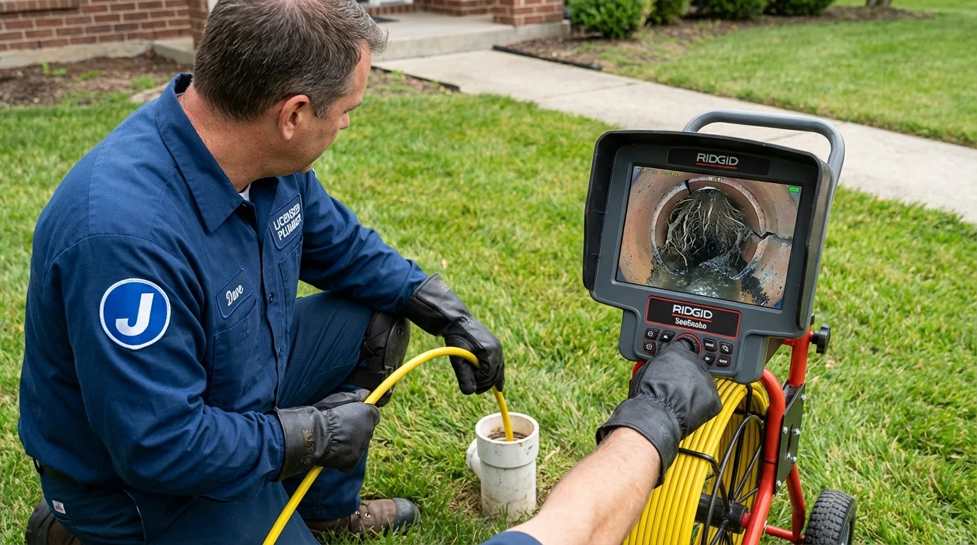 Sewer camera inspection being performed by Johns Plumbing LLC in Mountville